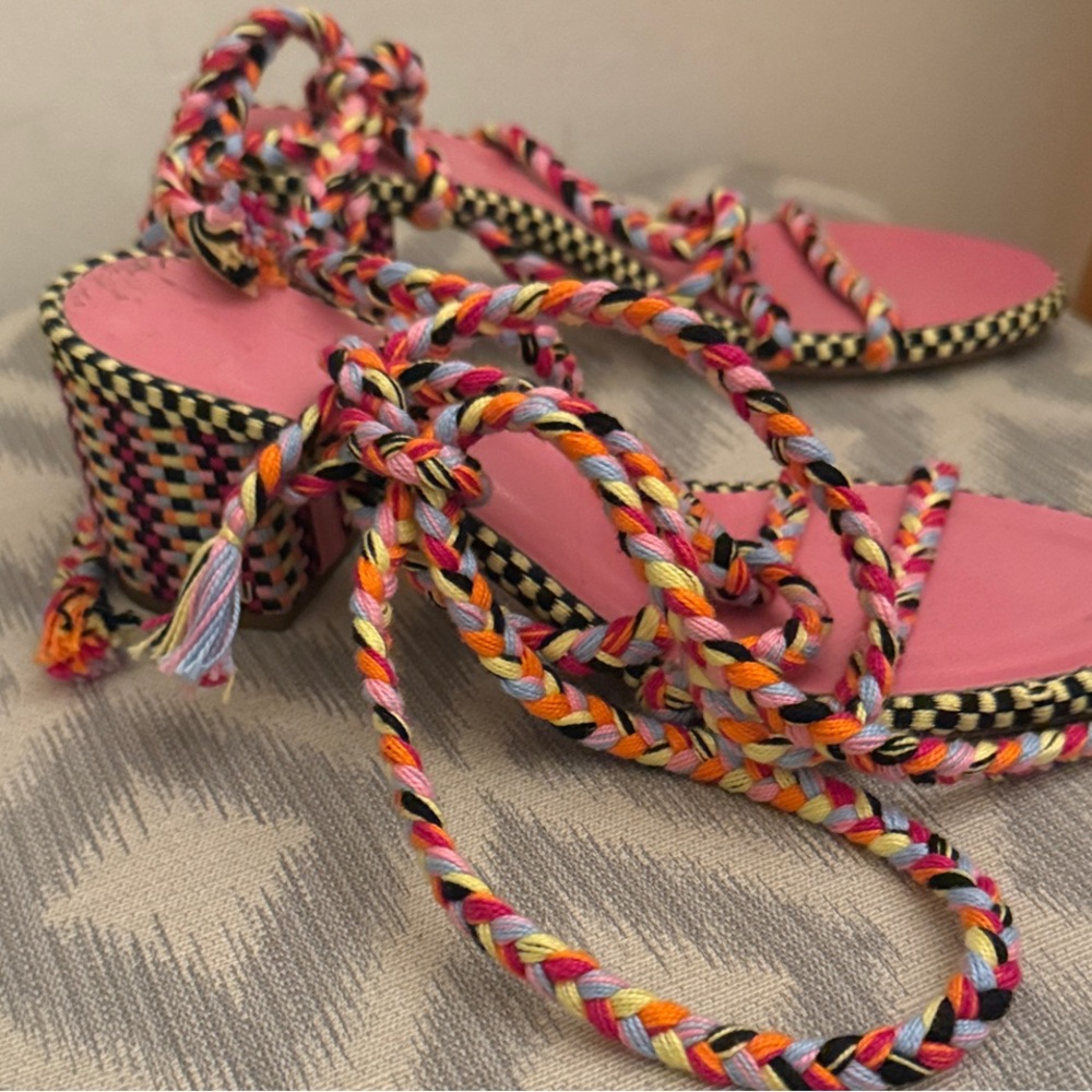 Colorful Block Heel Sandals - Picture 3 of 7